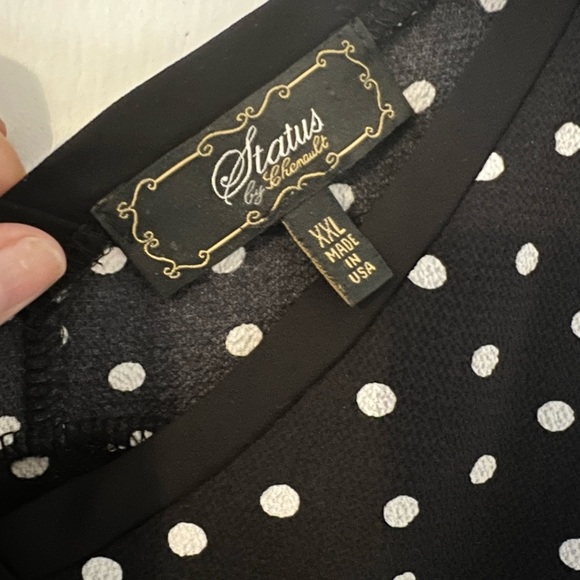 Status by Chenault Black Polka Dot Sleeveless Top size XXL - Picture 2 of 7